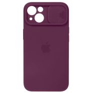 قاب آیفون13 سیلیکونی Silicone Case محافظ لنز کشویی iPhone 13 -بنفش