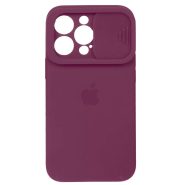 قاب سیلیکونی Silicone Case محافظ لنز کشویی iPhone 13 Promax-بنفش
